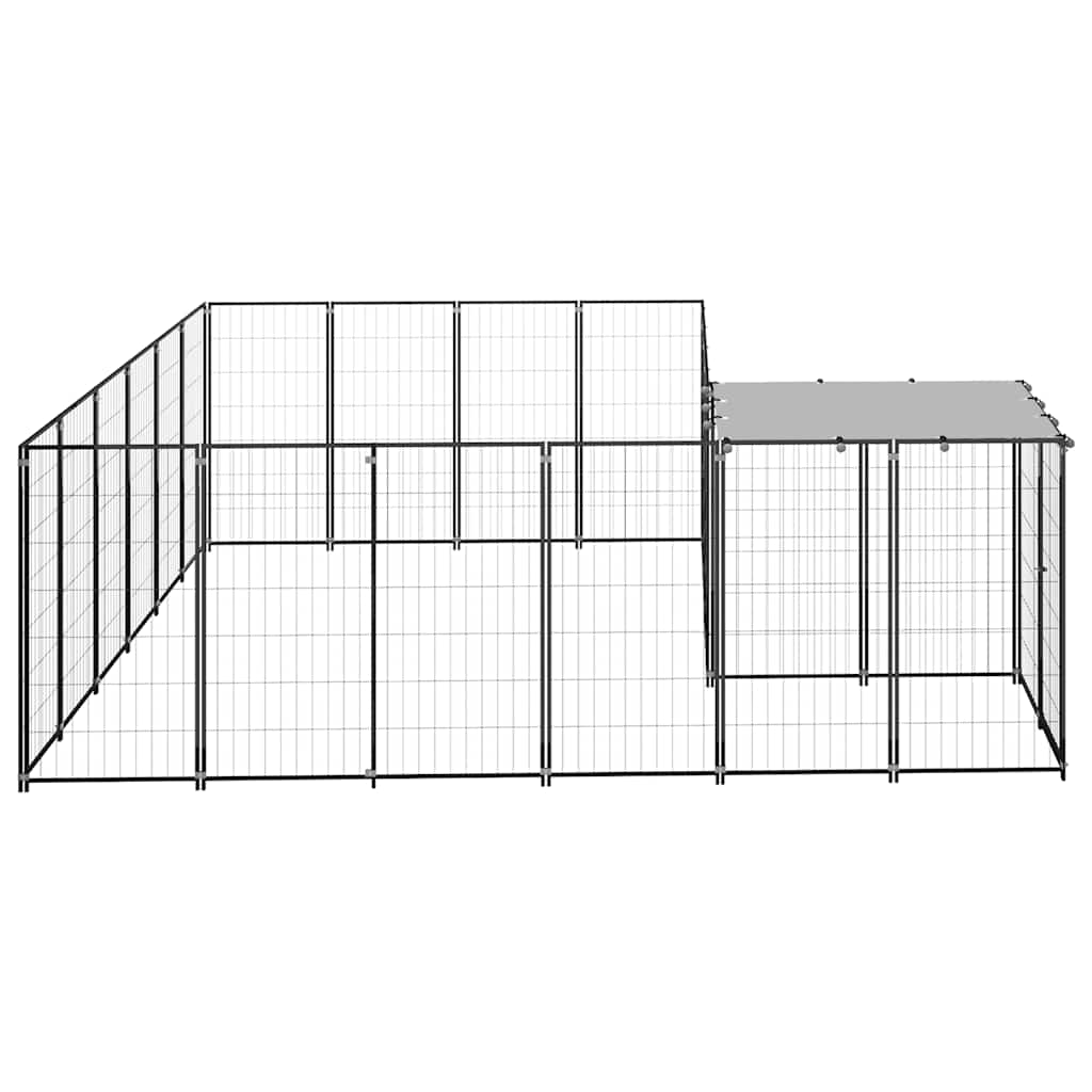 Fekete acél kutyakennel 8,47 m² - Image 4