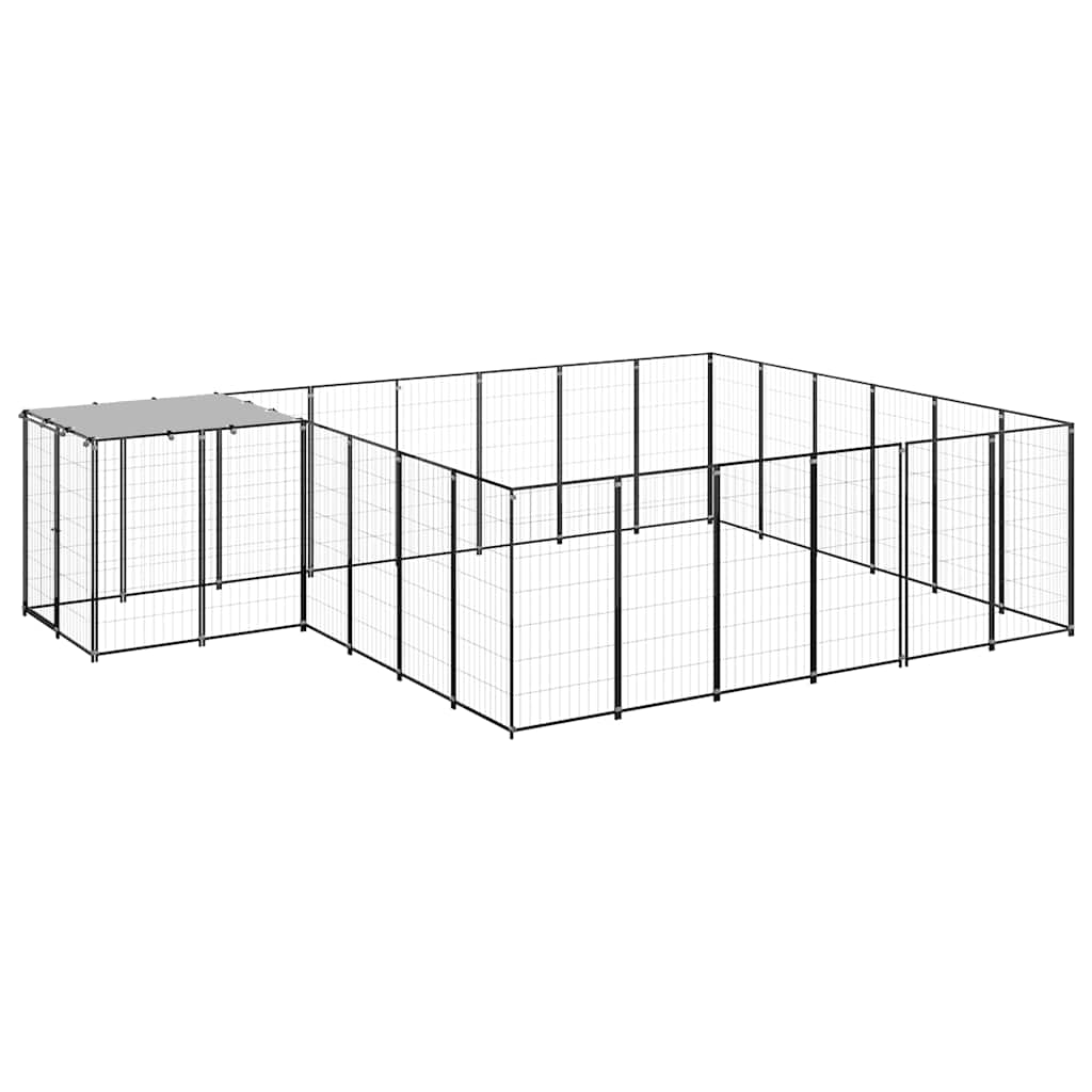 Fekete acél kutyakennel 12,1 m² - Image 2