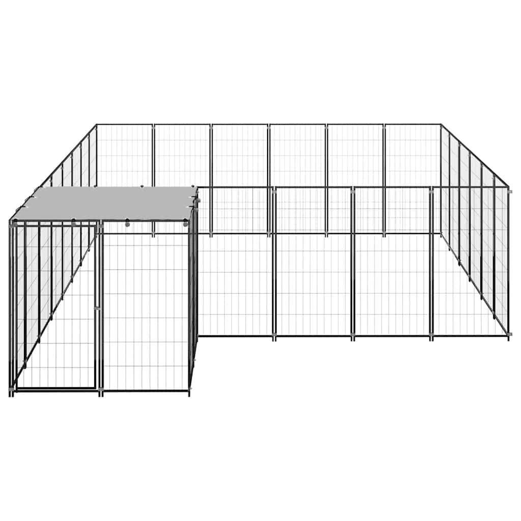 Fekete acél kutyakennel 12,1 m² - Image 3