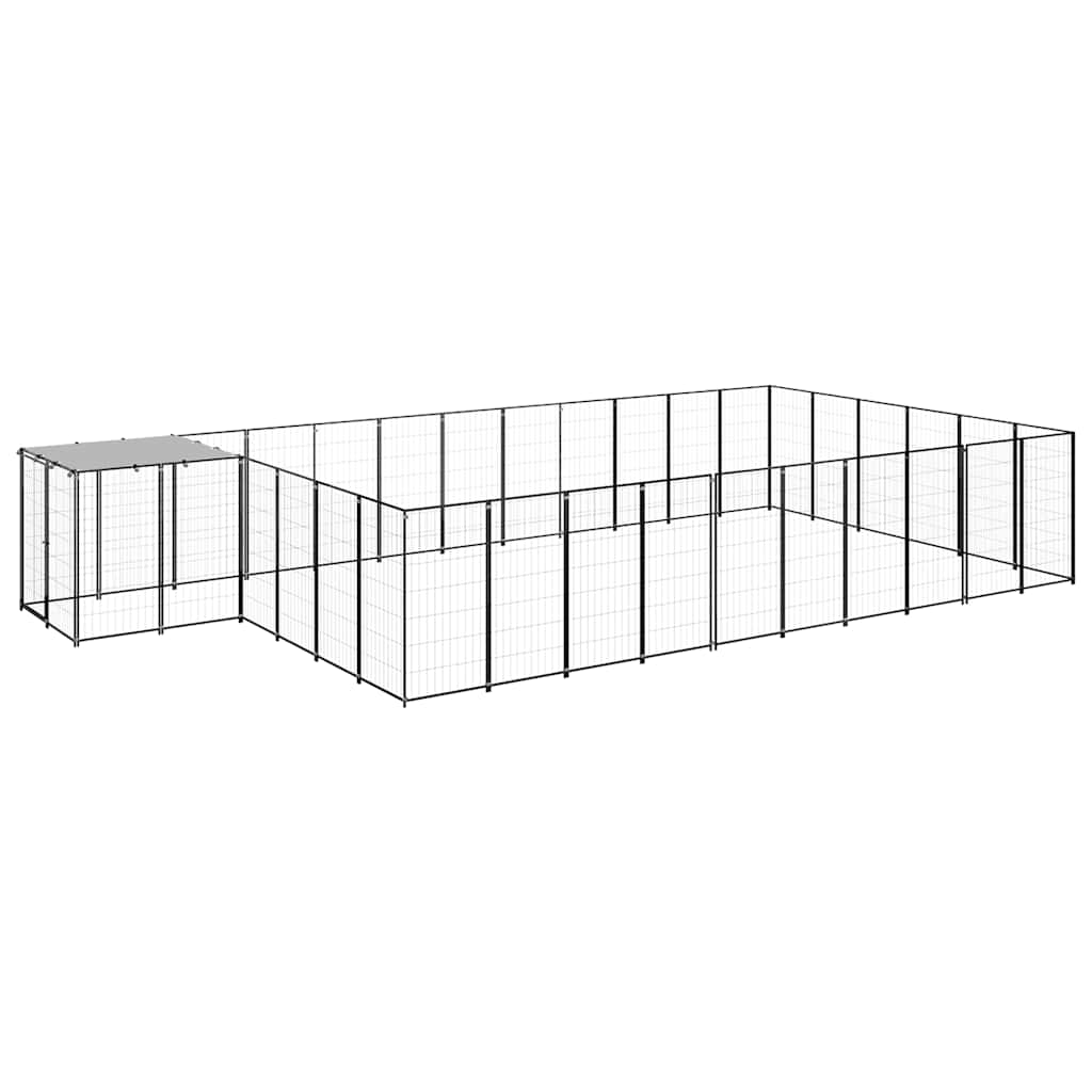 Fekete acél kutyakennel 19,36 m² - Image 2