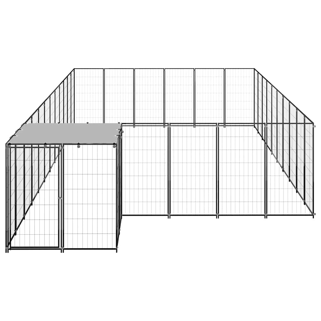 Fekete acél kutyakennel 19,36 m² - Image 3