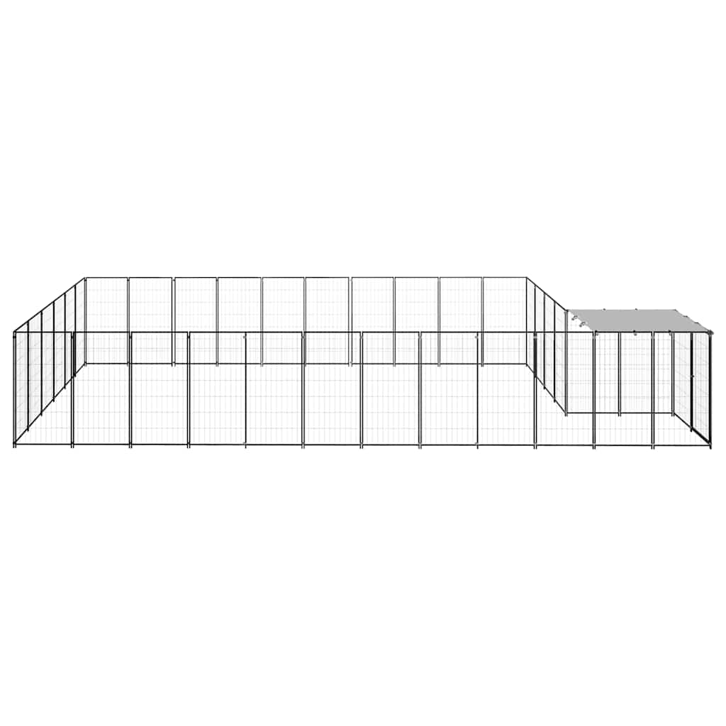 Fekete acél kutyakennel 19,36 m² - Image 4