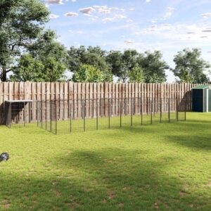 Fekete acél kutyakennel 22,99 m²
