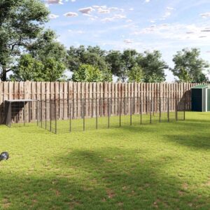 Fekete acél kutyakennel 26,62 m²