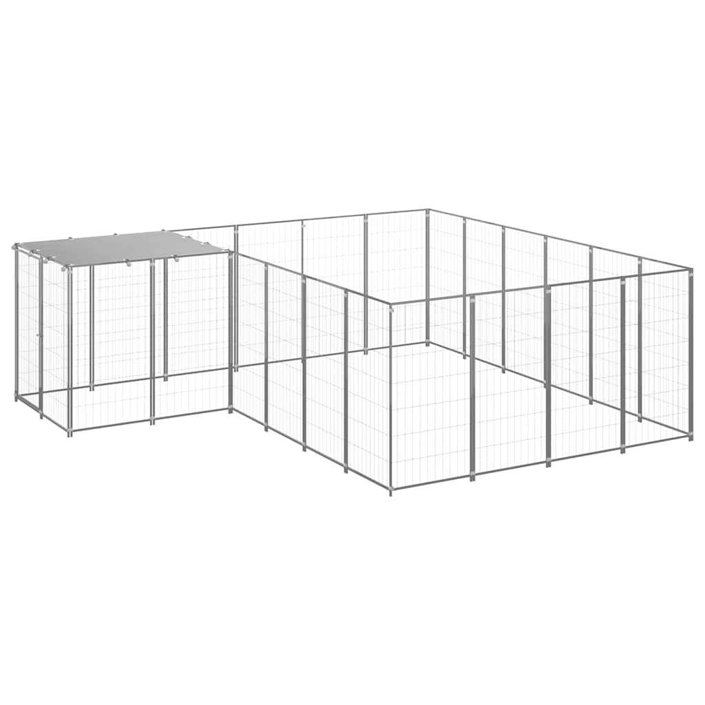 Ezüstszínű acél kutyakennel 8,47 m² - Image 2