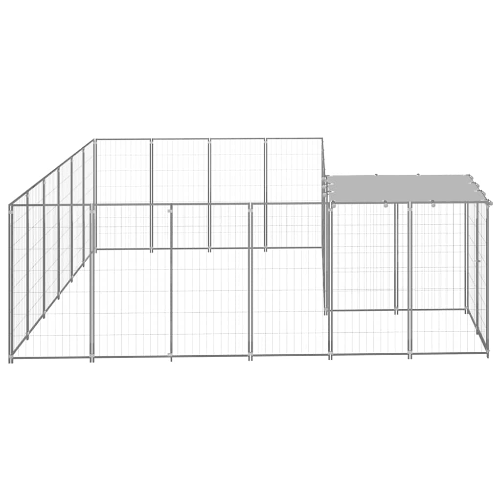 Ezüstszínű acél kutyakennel 8,47 m² - Image 4