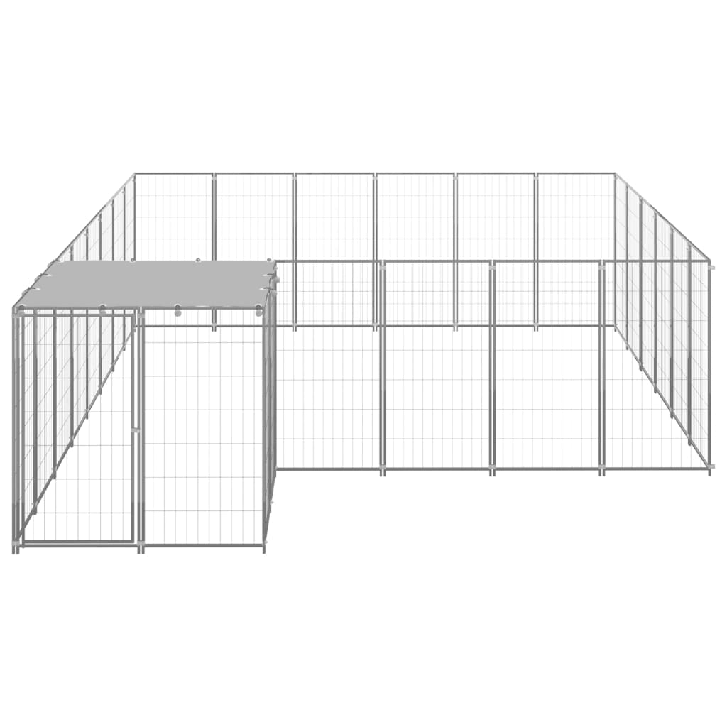 Ezüstszínű acél kutyakennel 12,1 m² - Image 2