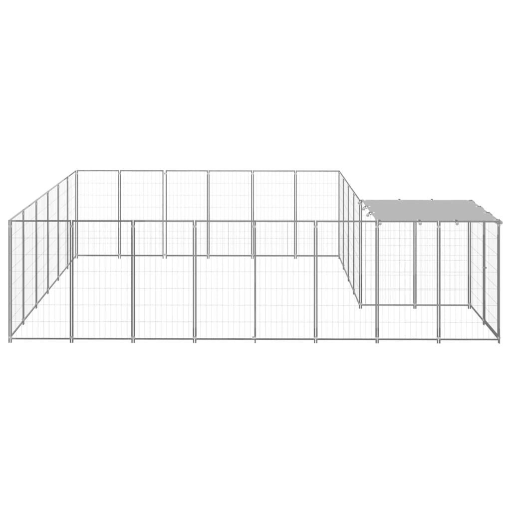 Ezüstszínű acél kutyakennel 12,1 m² - Image 3