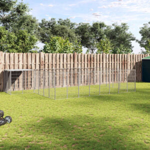 Ezüstszínű acél kutyakennel 15,73 m²