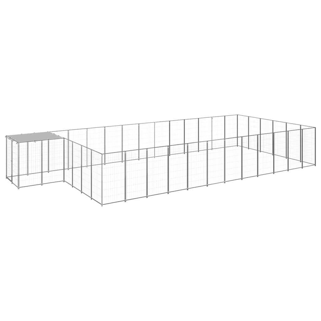 Ezüstszínű acél kutyakennel 22,99 m² - Image 2