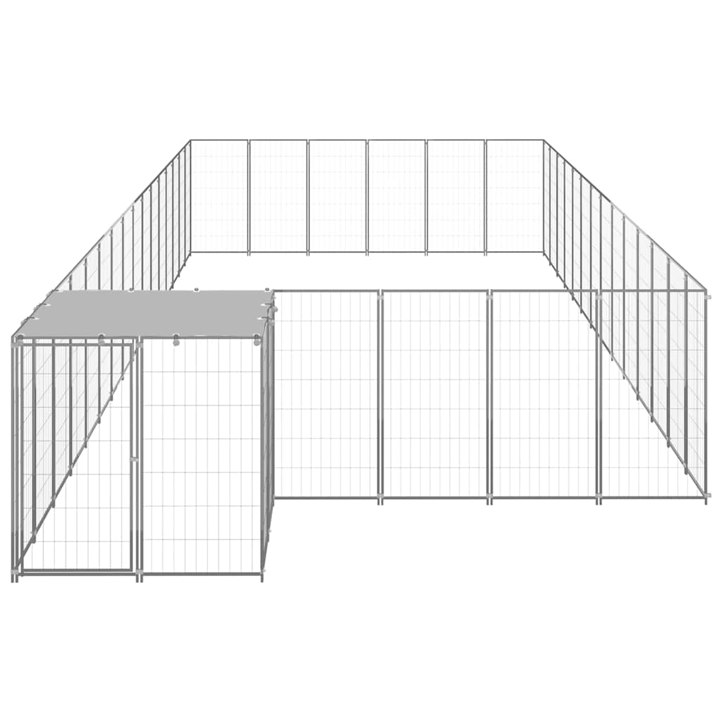 Ezüstszínű acél kutyakennel 26,62 m² - Image 2