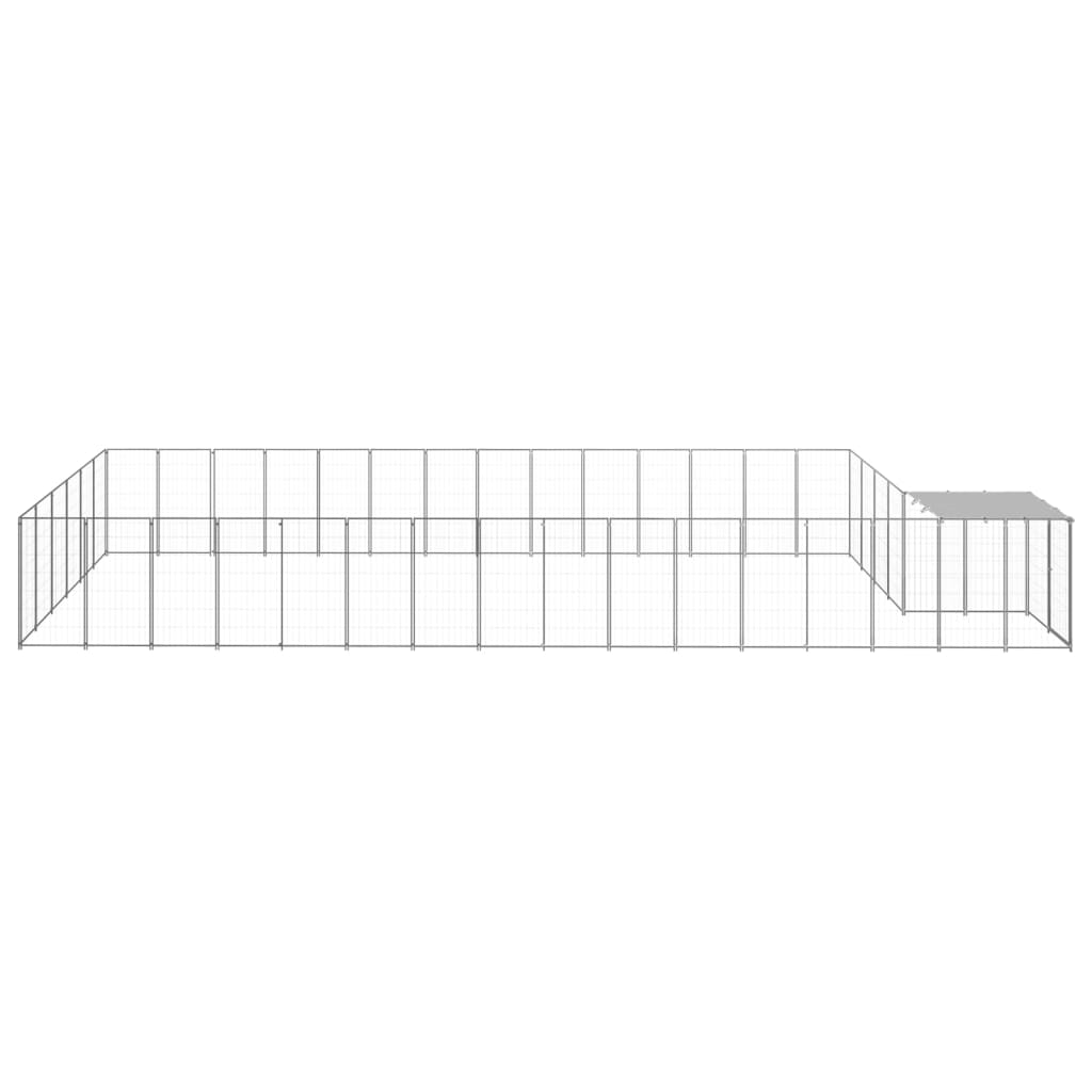 Ezüstszínű acél kutyakennel 26,62 m² - Image 3