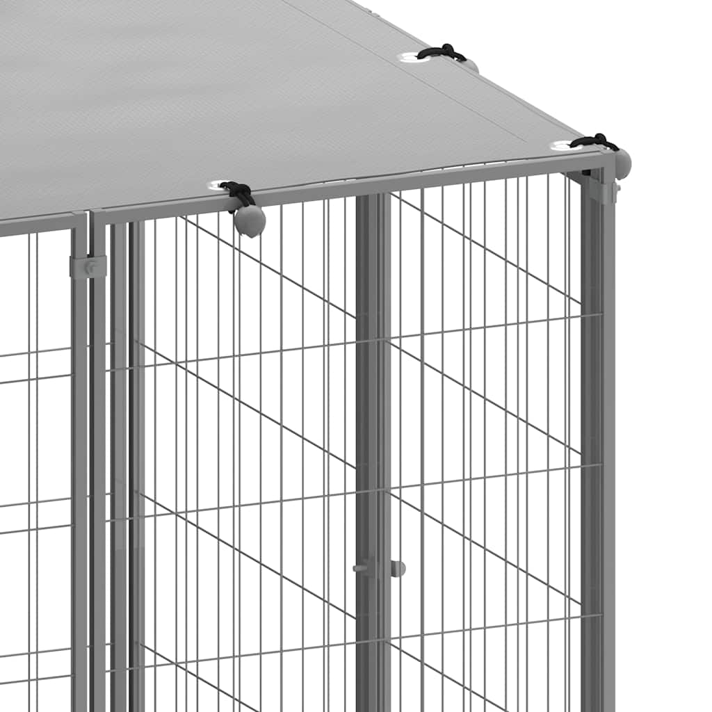Ezüstszínű acél kutyakennel 26,62 m² - Image 5