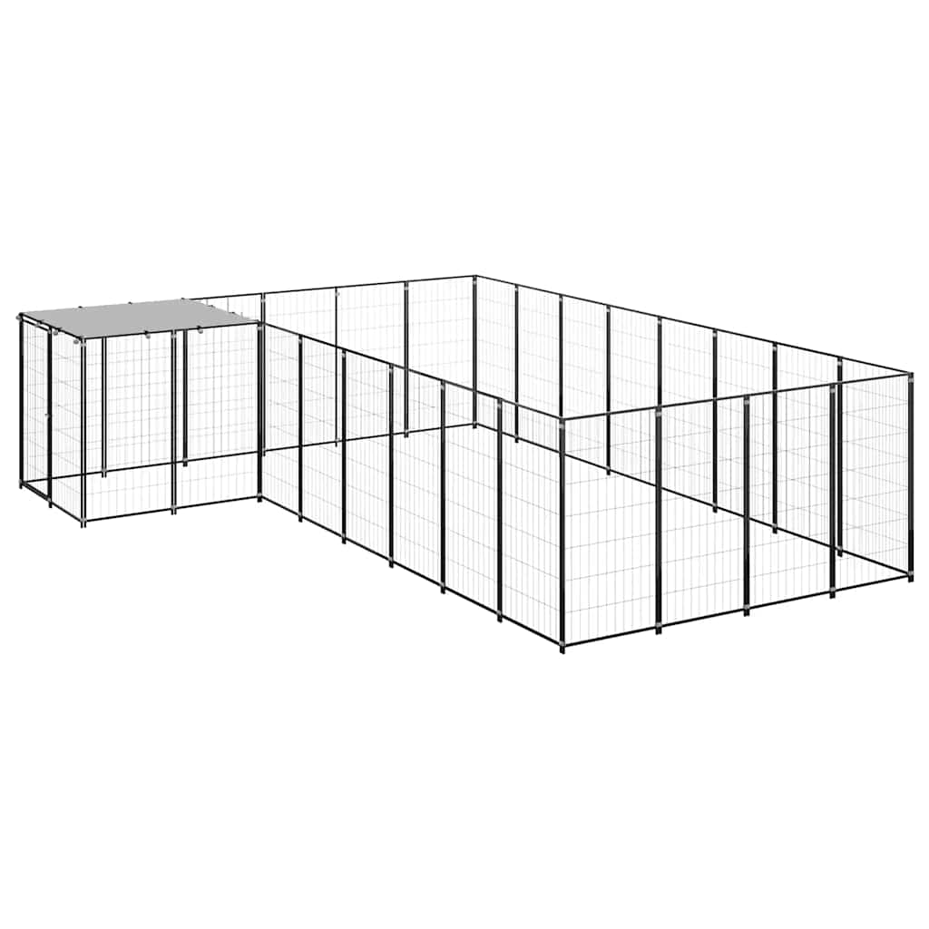 Fekete acél kutyakennel 10,89 m² - Image 2