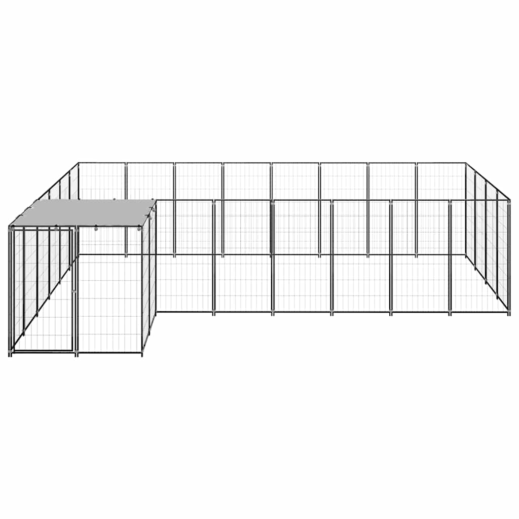 Fekete acél kutyakennel 10,89 m² - Image 3