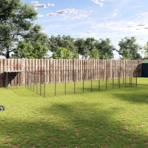 Fekete acél kutyakennel 30,25 m²