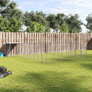 Ezüstszínű acél kutyakennel 15,73 m²