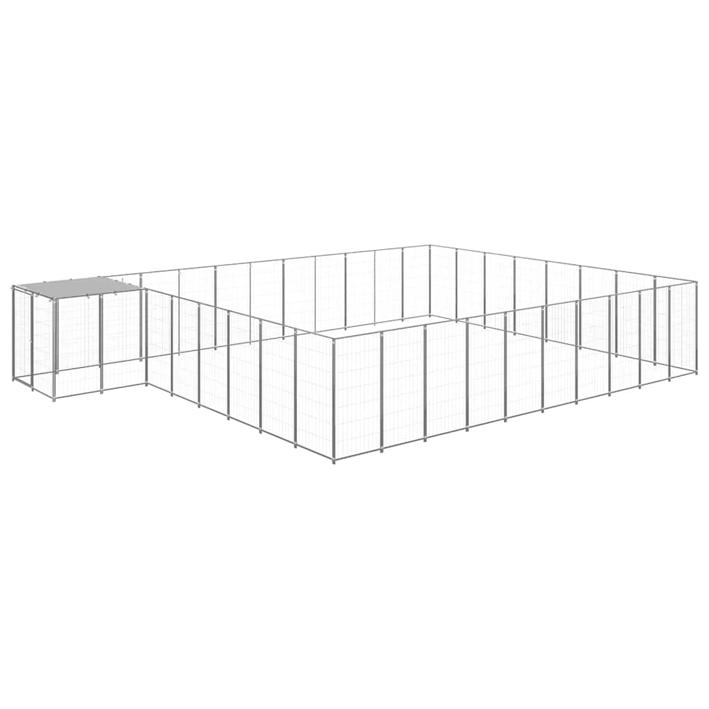 Ezüstszínű acél kutyakennel 25,41 m² - Image 2