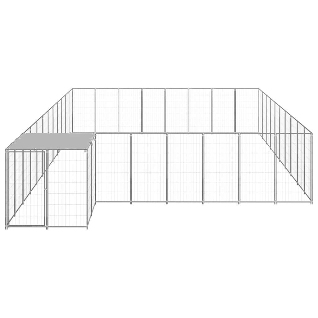 Ezüstszínű acél kutyakennel 25,41 m² - Image 3