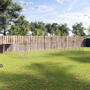 Ezüstszínű acél kutyakennel 25,41 m²
