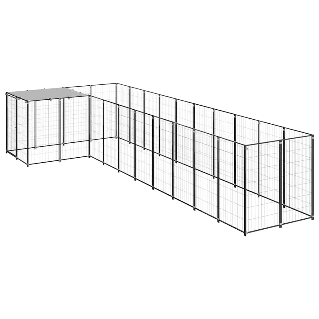 Fekete acél kutyakennel 7,26 m² - Image 2