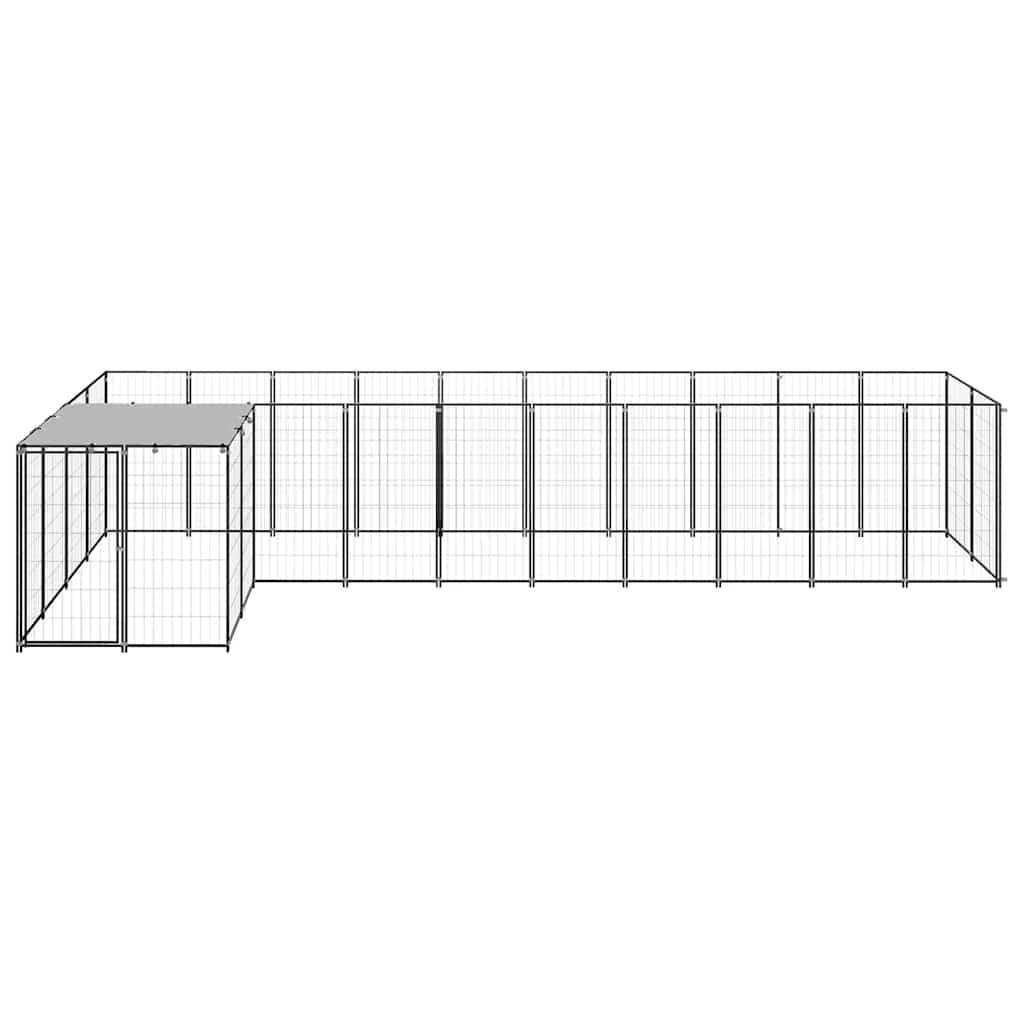 Fekete acél kutyakennel 7,26 m² - Image 3