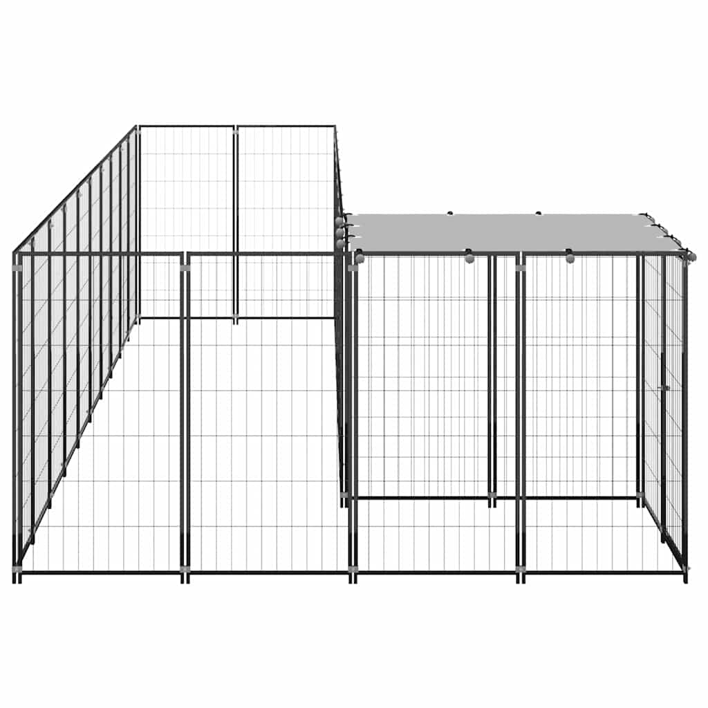 Fekete acél kutyakennel 7,26 m² - Image 4