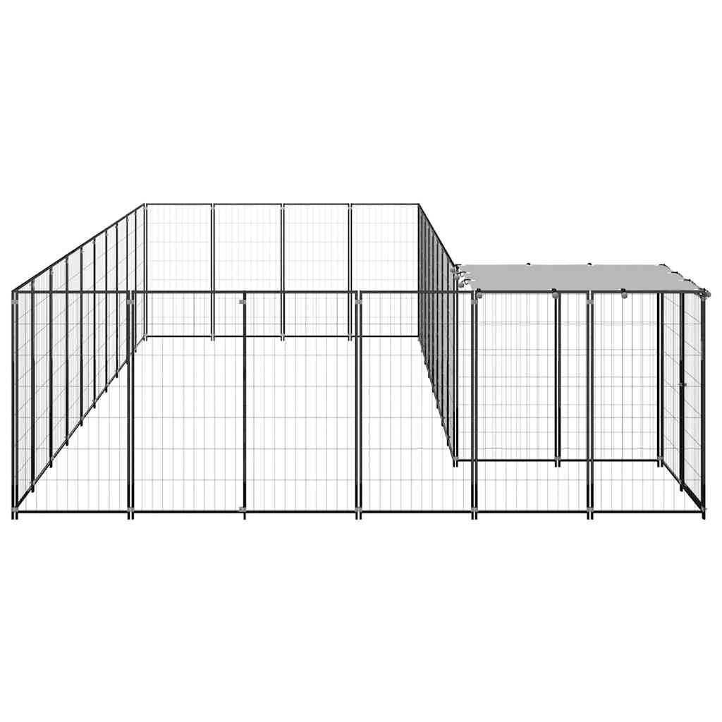 Fekete acél kutyakennel 19,36 m² - Image 3