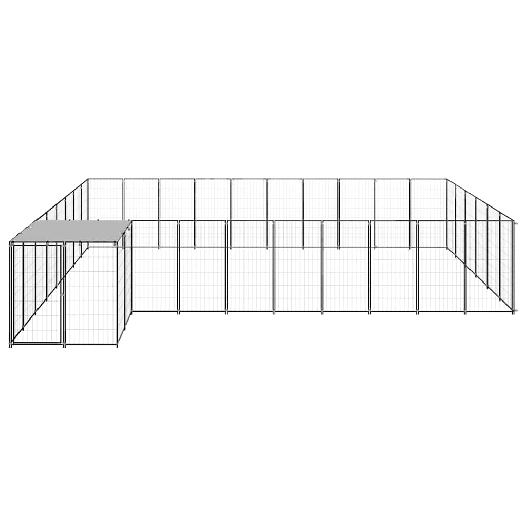 Fekete acél kutyakennel 19,36 m² - Image 4