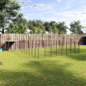 Fekete acél kutyakennel 25,41 m²