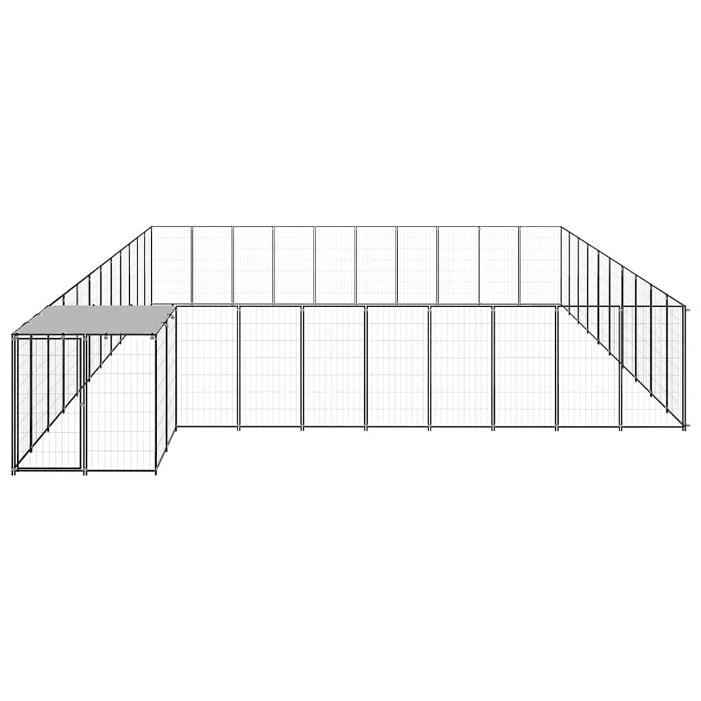 Fekete acél kutyakennel 31,46 m² - Image 3