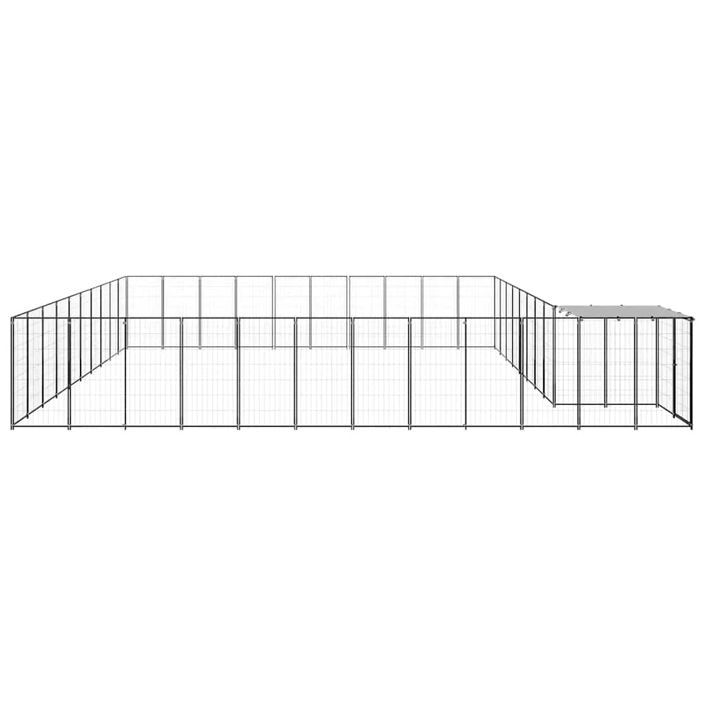 Fekete acél kutyakennel 31,46 m² - Image 4