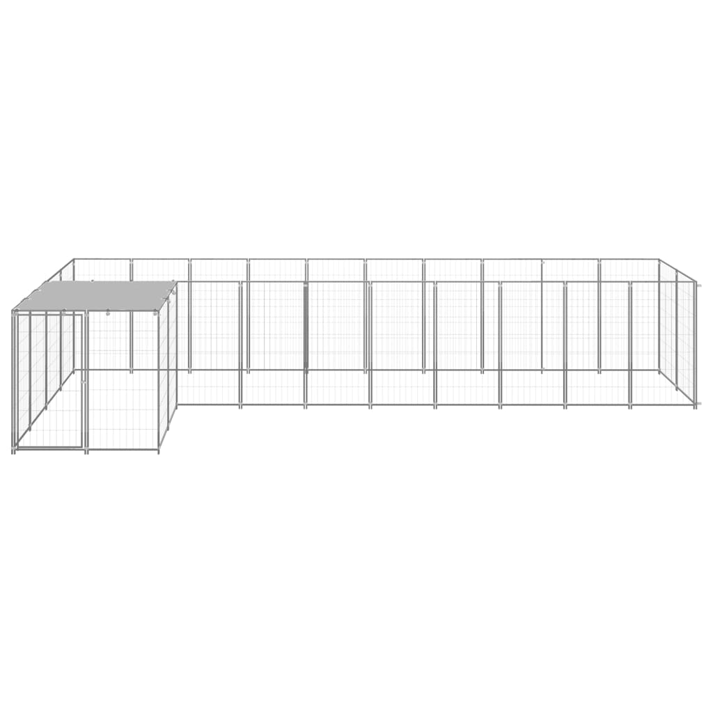 Ezüstszínű acél kutyakennel 7,26 m² - Image 2