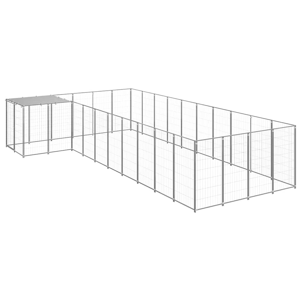Ezüstszínű acél kutyakennel 13,31 m² - Image 2