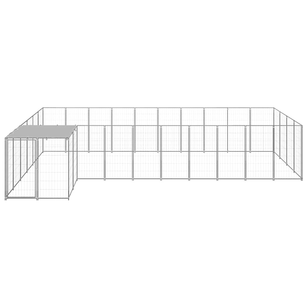 Ezüstszínű acél kutyakennel 13,31 m² - Image 3