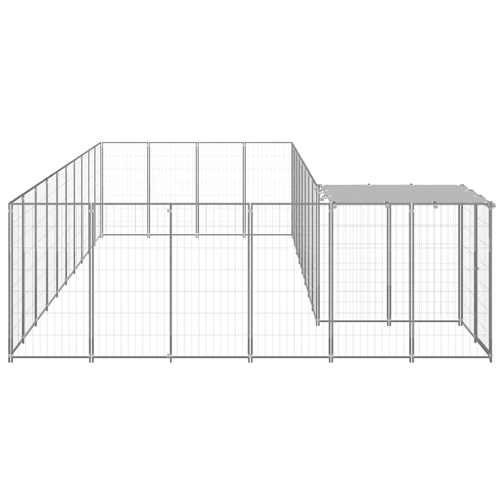 Ezüstszínű acél kutyakennel 13,31 m² - Image 4