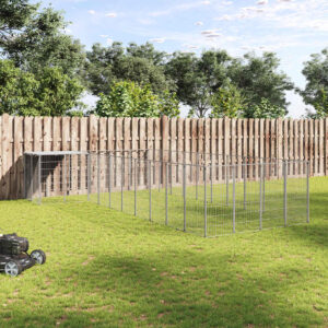 Ezüstszínű acél kutyakennel 13,31 m²