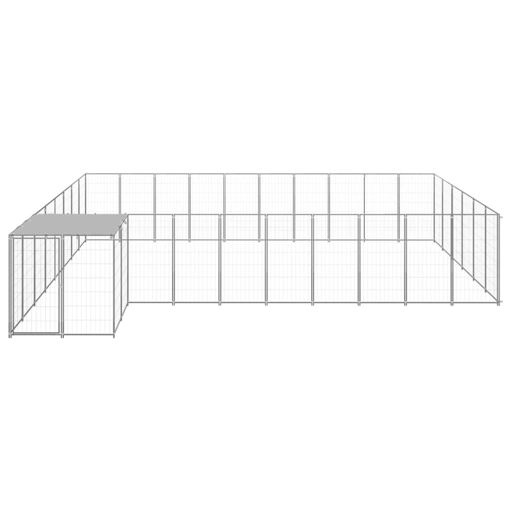 Ezüstszínű acél kutyakennel 19,36 m² - Image 2
