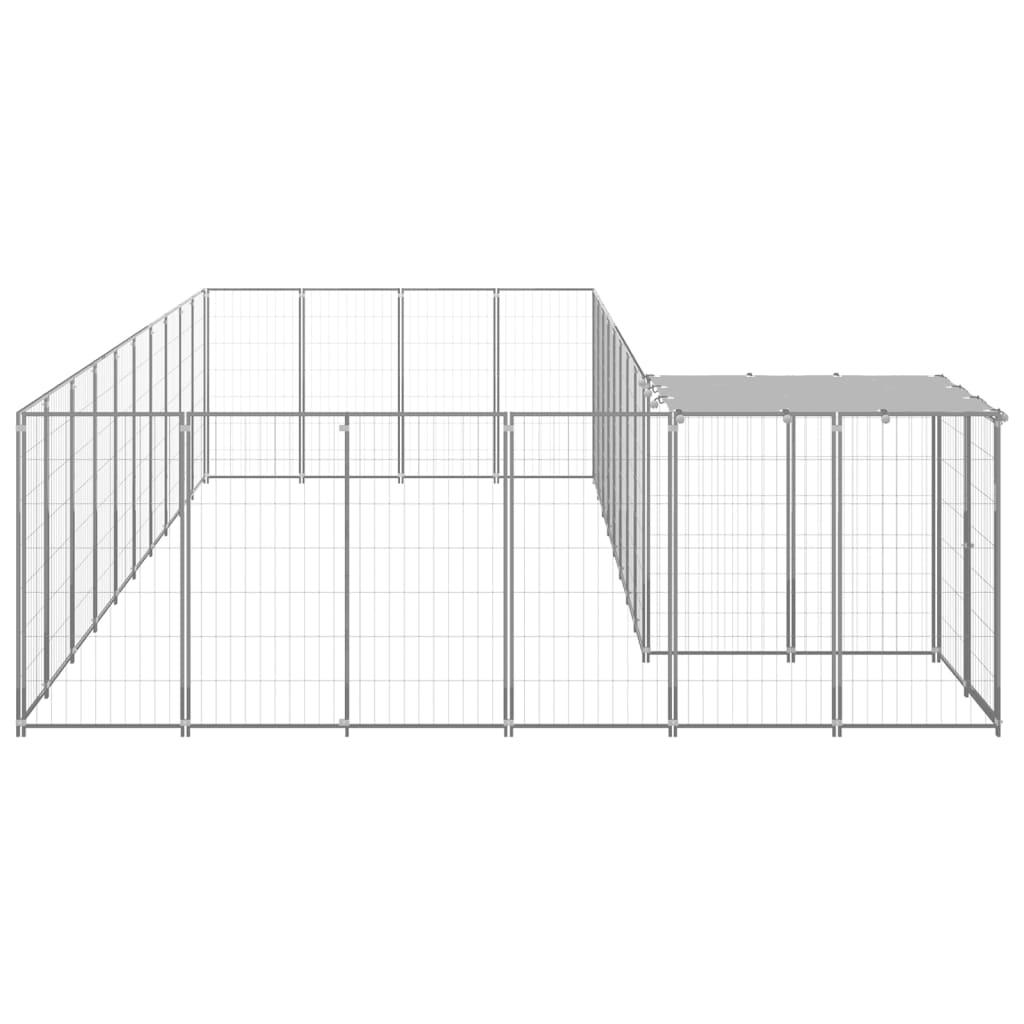 Ezüstszínű acél kutyakennel 19,36 m² - Image 3