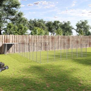 Ezüstszínű acél kutyakennel 25,41 m²