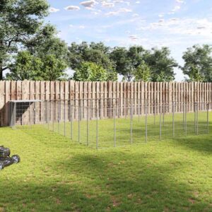 Ezüstszínű acél kutyakennel 37,51 m²