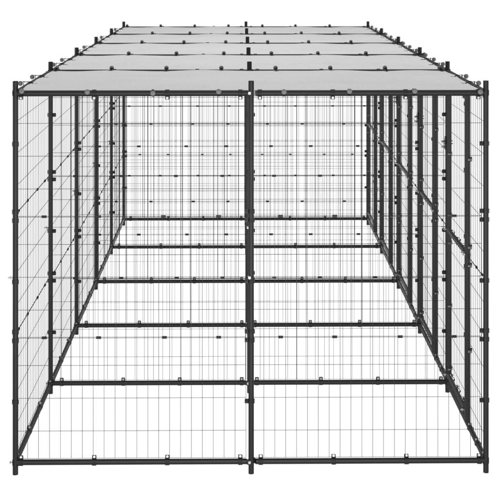 Kültéri acél kutyakennel tetővel 12,1 m² - Image 4