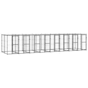Kültéri acél kutyakennel tetővel 19,36 m²
