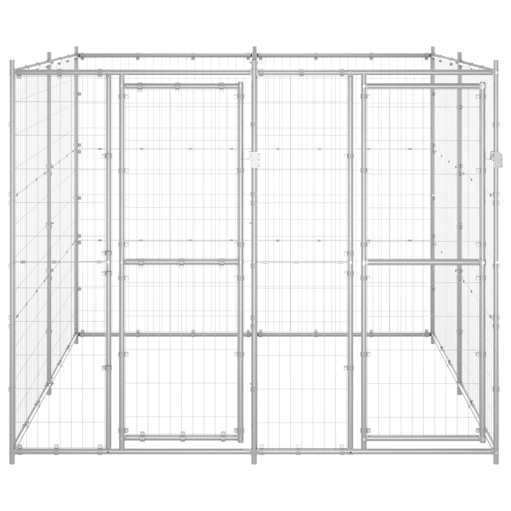Kültéri horganyozott acél kutyakennel 4,84 m² - Image 2