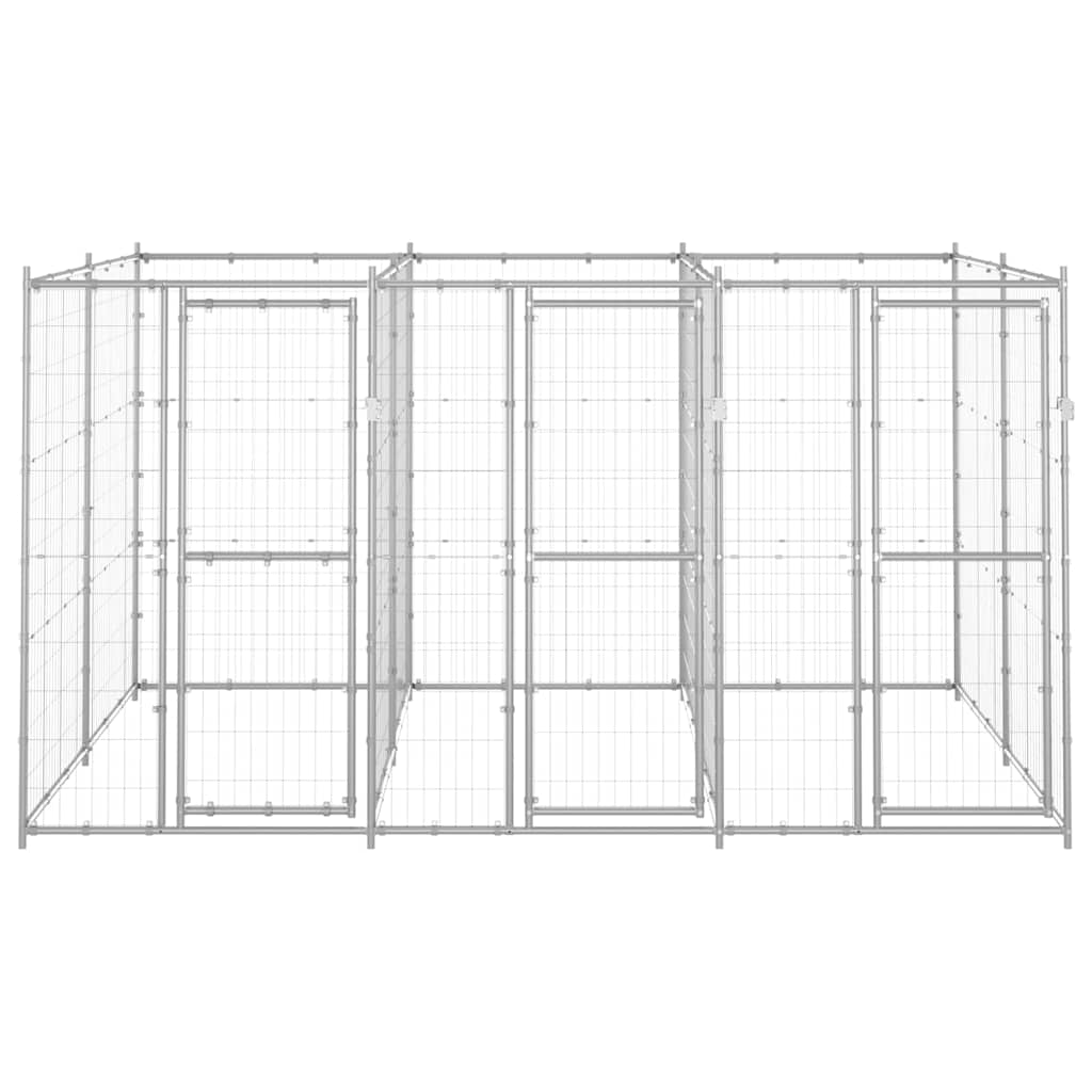 Kültéri horganyozott acél kutyakennel 7,26 m² - Image 2