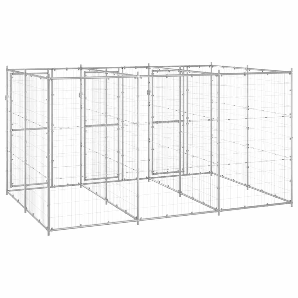 Kültéri horganyozott acél kutyakennel 7,26 m² - Image 3