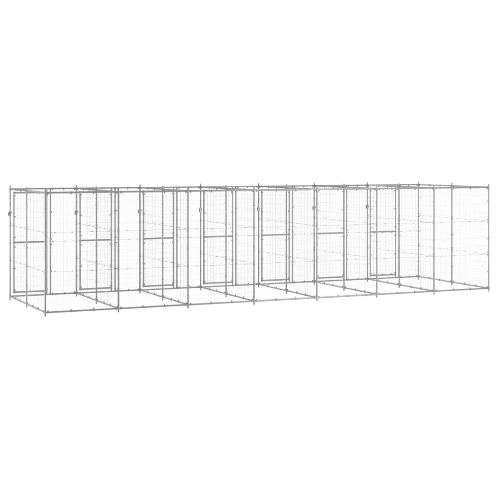 Kültéri horganyozott acél kutyakennel 16,94 m² - Image 3