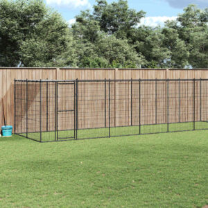 Kültéri acél kutyakennel tetővel 16,94 m²