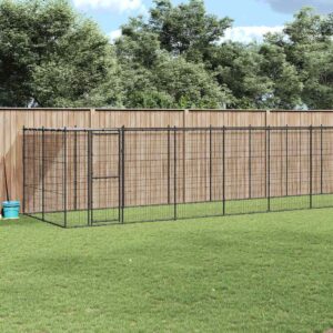 Kültéri acél kutyakennel tetővel 21,78 m²