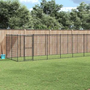 Kültéri acél kutyakennel tetővel 26,62 m²
